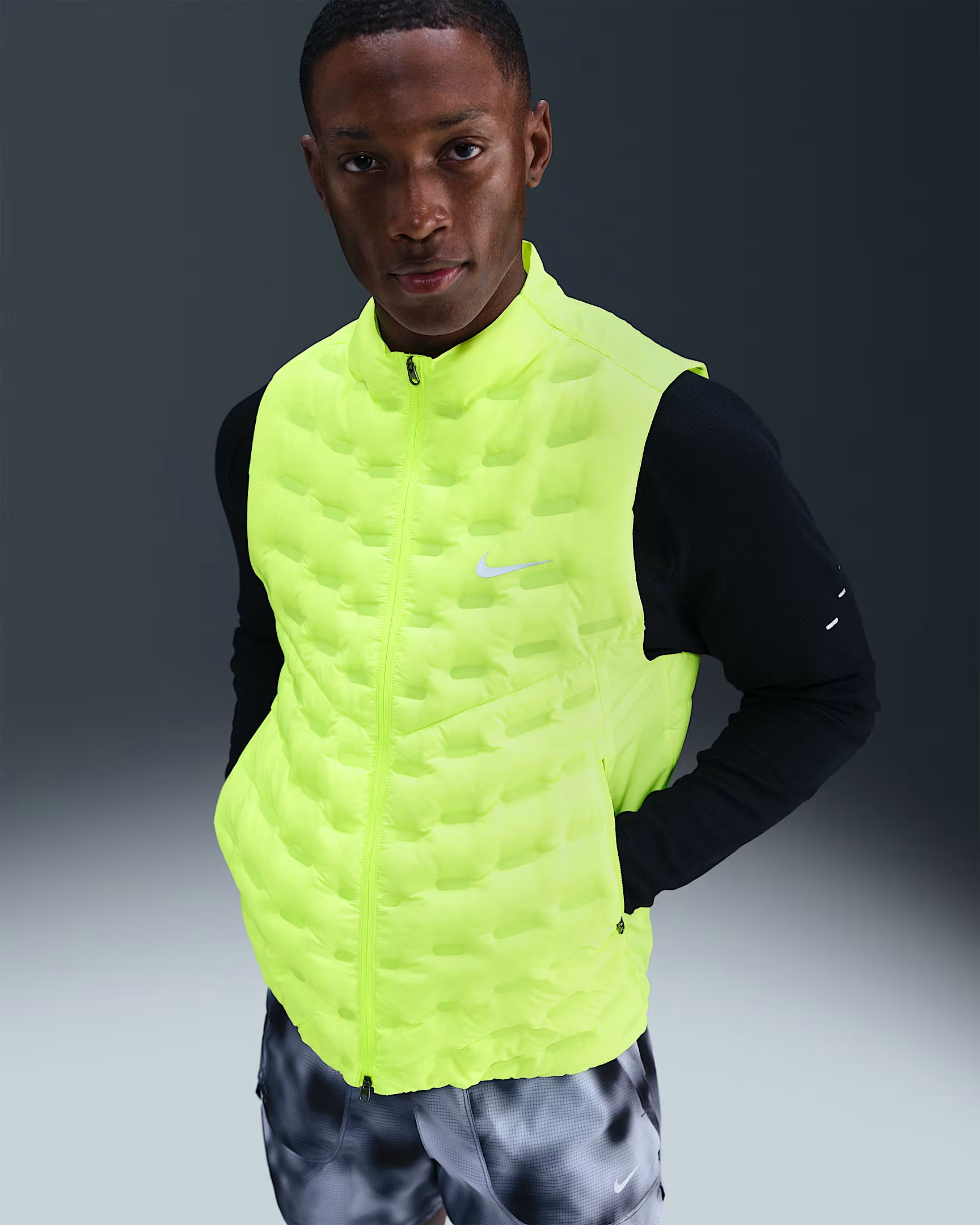Veste de running sans manches en duvet pour homme
