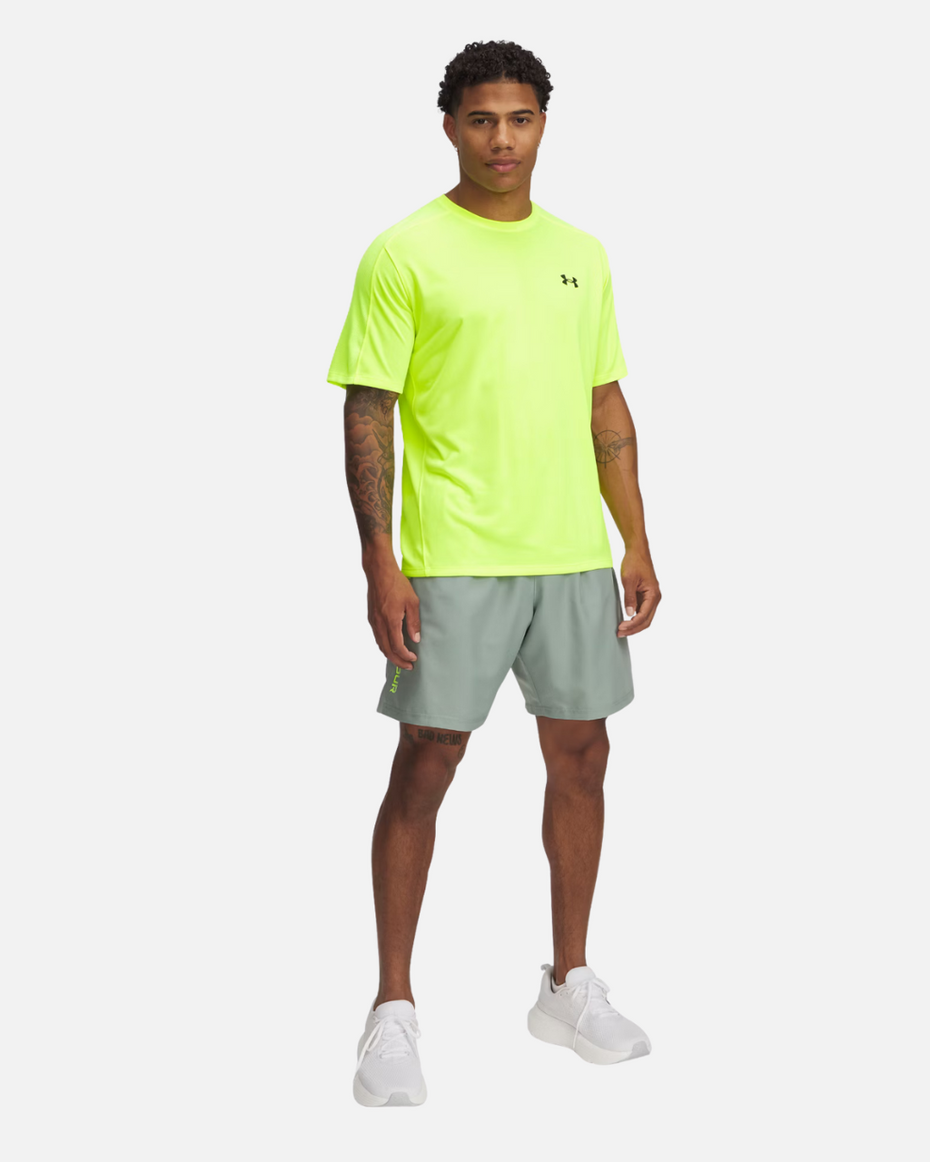 Short Under Amour Tech Wordmark - Noir/Vert
